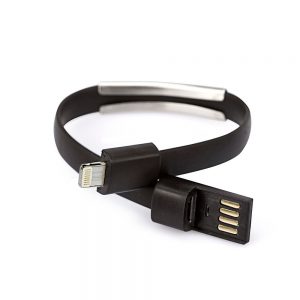 Pulseira Carregador via USB para iOS - Preto