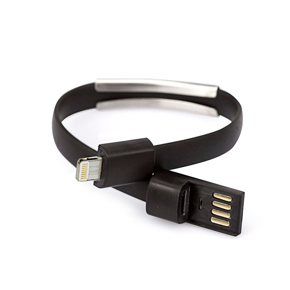Pulseira Carregador via USB para iOS - Preto