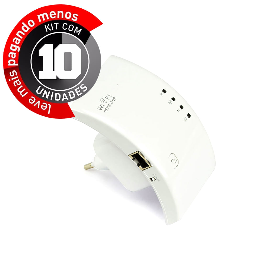Repetidor de Sinal Wifi 300Mbps N Wifi Repeater - Kit com 10