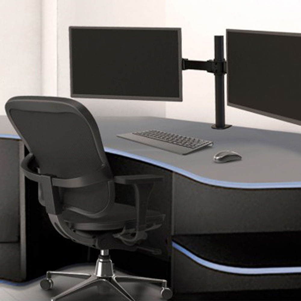 Suporte Torre Multiarticulado Mesa P/ 2 Monitores 14" à 27" - Imagem 2