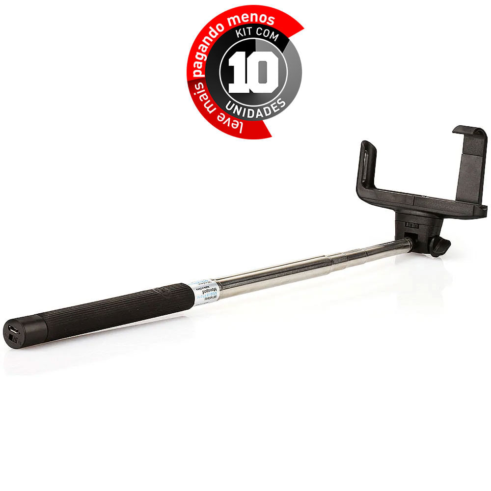 Suporte para Selfie IPhone Galaxy Preto - Kit com 10
