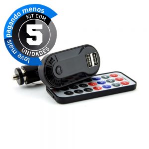Transmissor Wireless MP3, MP4 e Pen Drive - Kit com 5