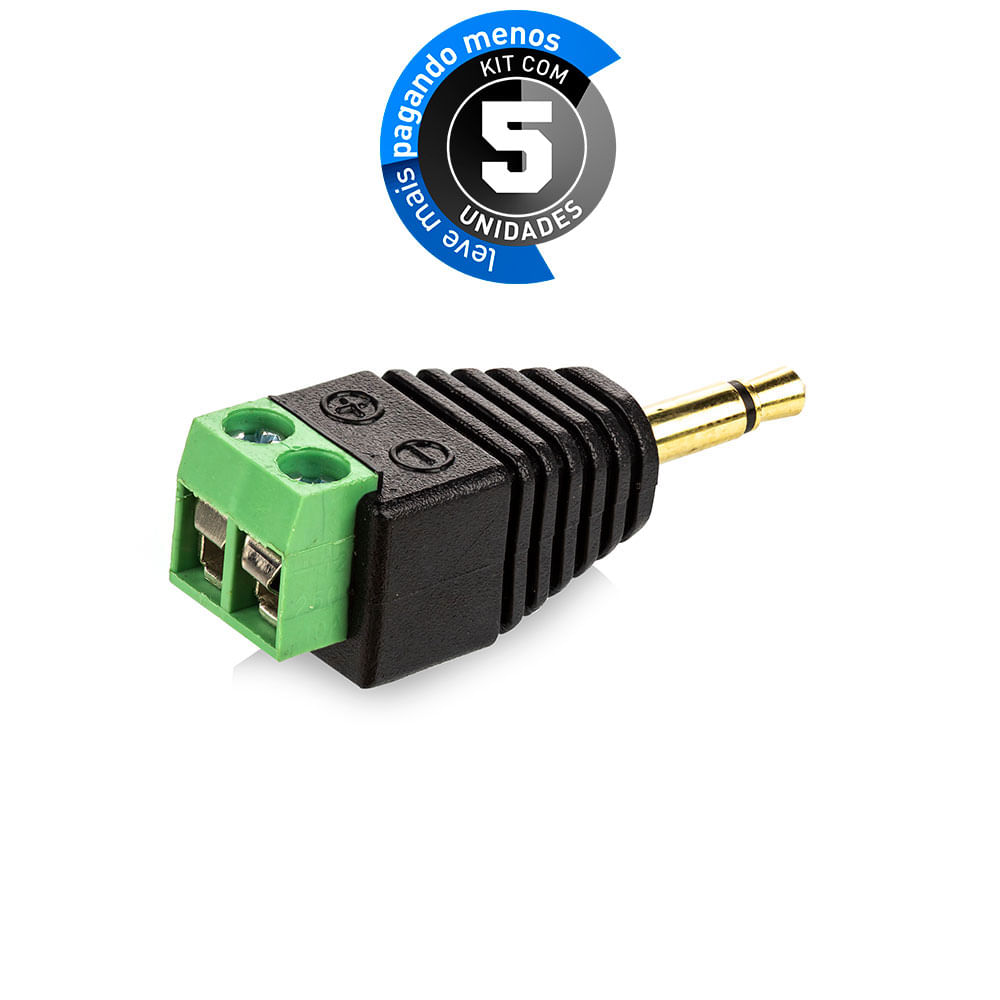 Adaptador Borne P2 de Duas Vias - Kit com 5
