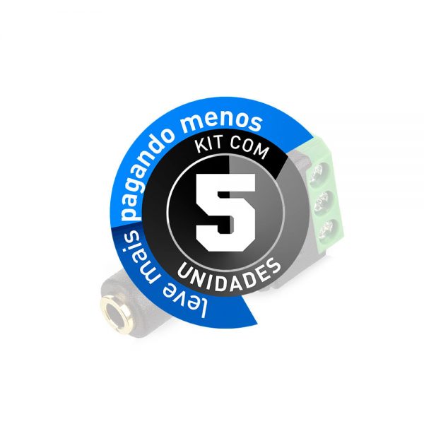 Adaptador Borne P2 Fêmea 3 vias - Kit com 5 - Imagem 2