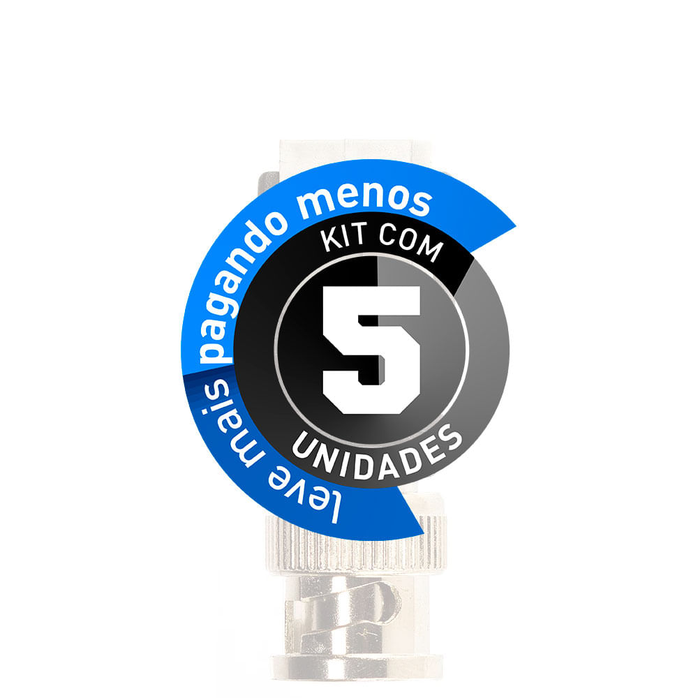 Adaptador Borne Pressão Plug BNC Macho - Kit com 5 - Imagem 2