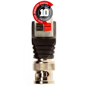 Adaptador Borne Pressão Plug BNC Macho - Kit com 10