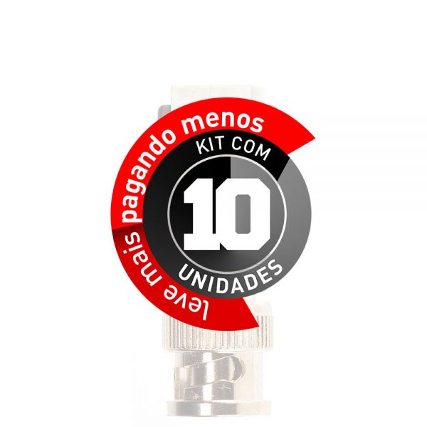 Adaptador Borne Pressão Plug BNC Macho - Kit com 10 - Imagem 2
