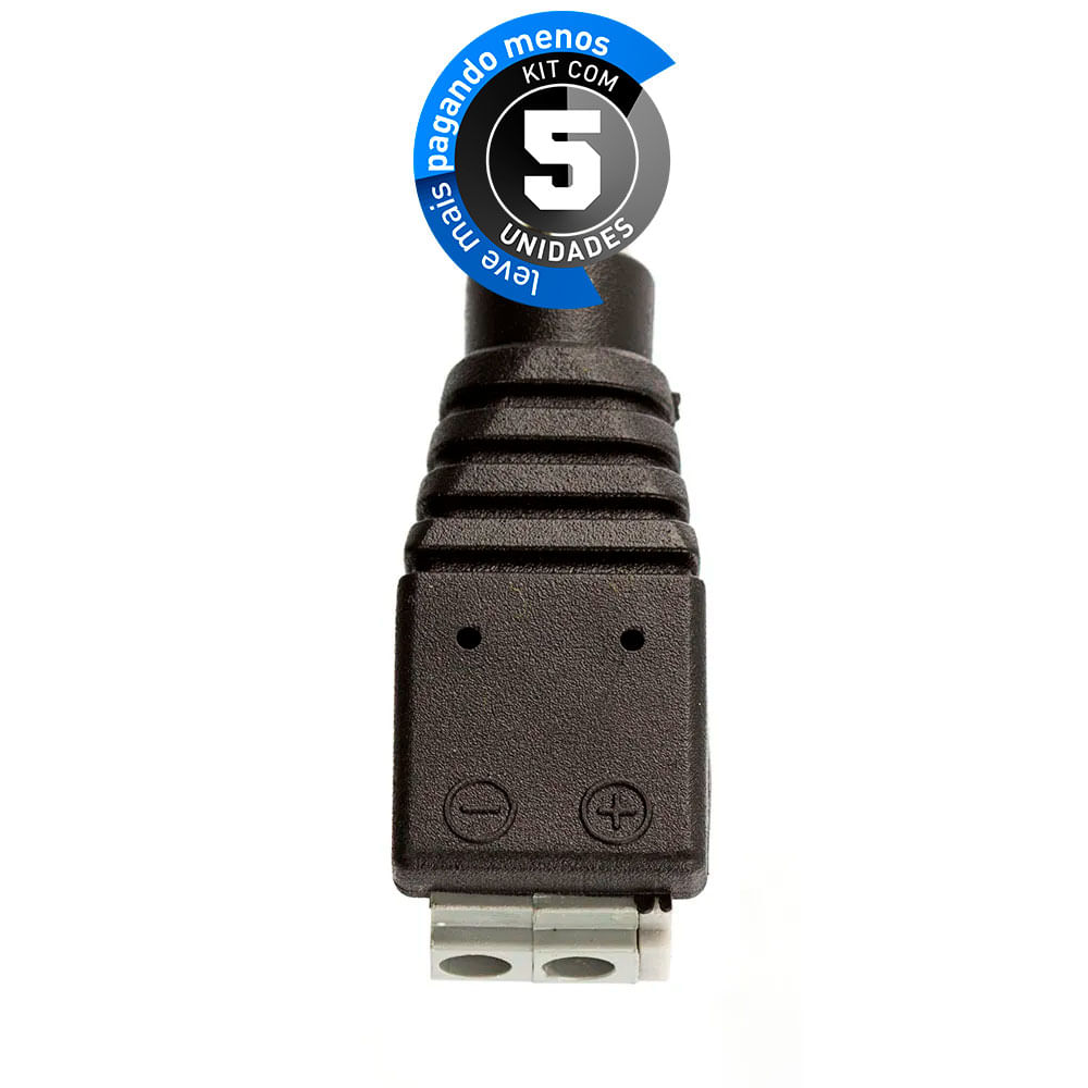 Adaptador Borne Pressão Plug P4 Fêmea - Kit com 5