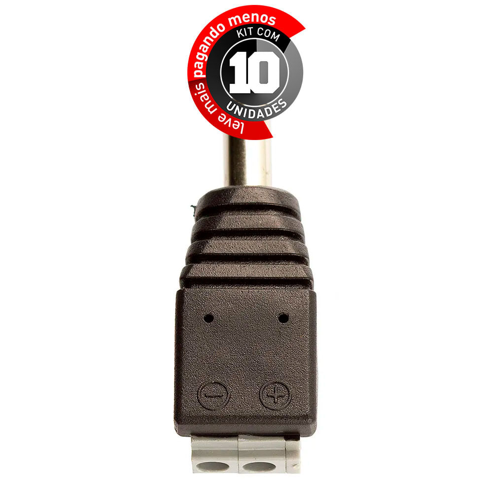 Adaptador Borne Pressão Plug P4 Macho - Kit com 10