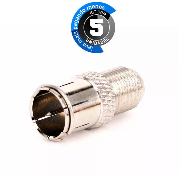 Adaptador Coaxial Engate Rápido - Kit com 5