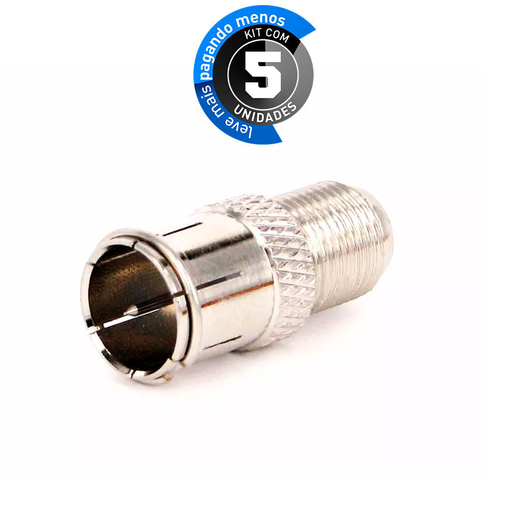 Adaptador Coaxial Engate Rápido - Kit com 5