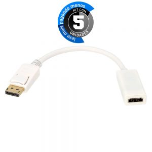 Adaptador DisplayPort para HDMI Branco - Kit com 5