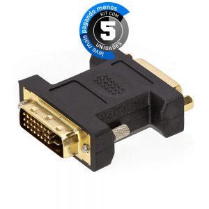 Adaptador DVI Macho para DVI Fêmea - Kit com 5