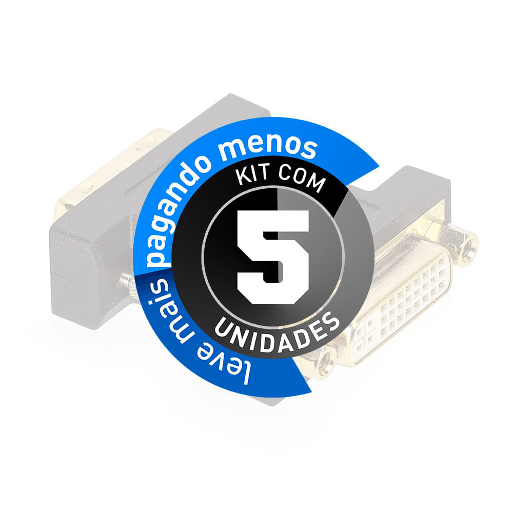 Adaptador DVI Macho para DVI Fêmea - Kit com 5 - Imagem 2