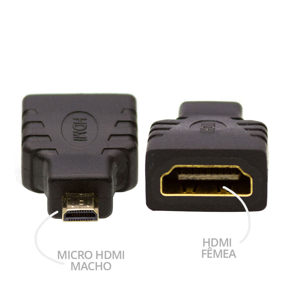 Adaptador HDMI Fêmea Para Micro HDMI - Macho - Imagem 3