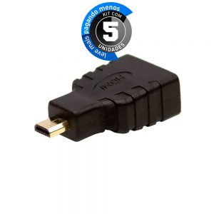 Adaptador HDMI Fêmea Para Micro HDMI Macho - Kit com 5