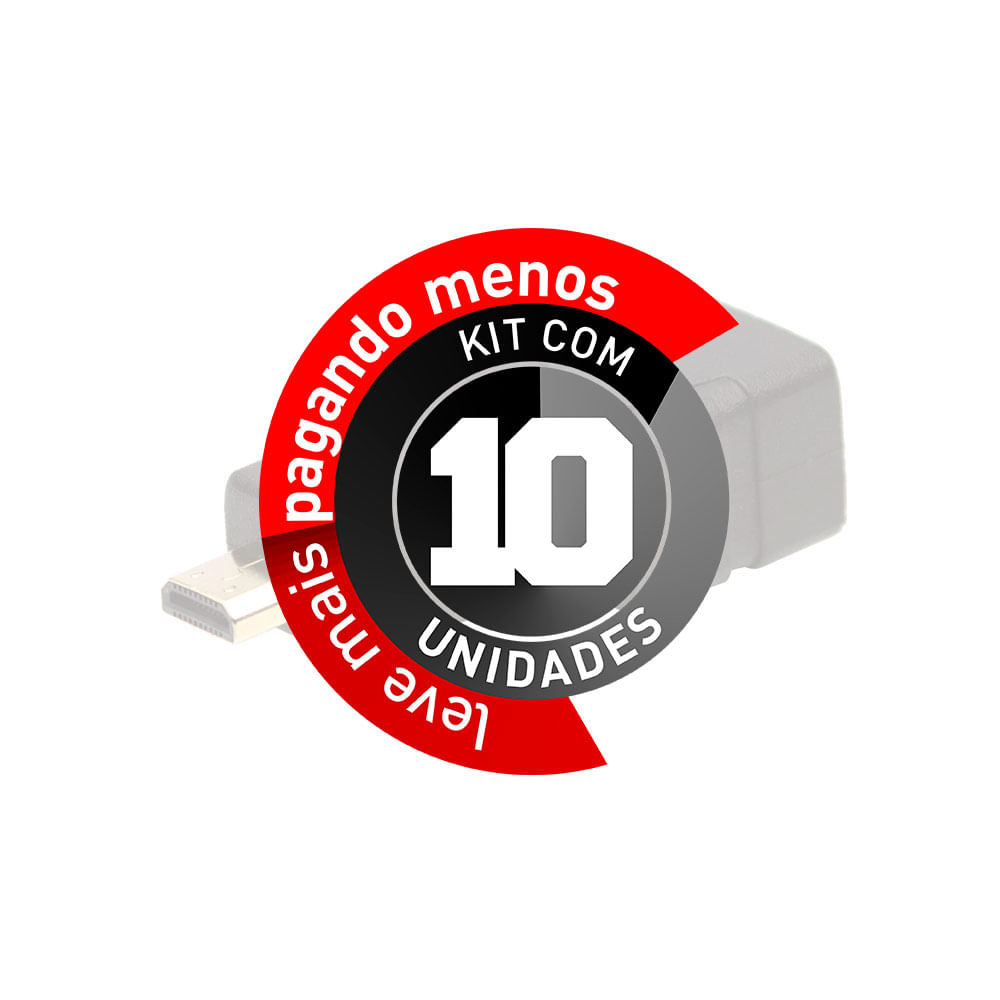 Adaptador HDMI Fêmea Para Micro HDMI Macho - Kit com 10 - Imagem 2