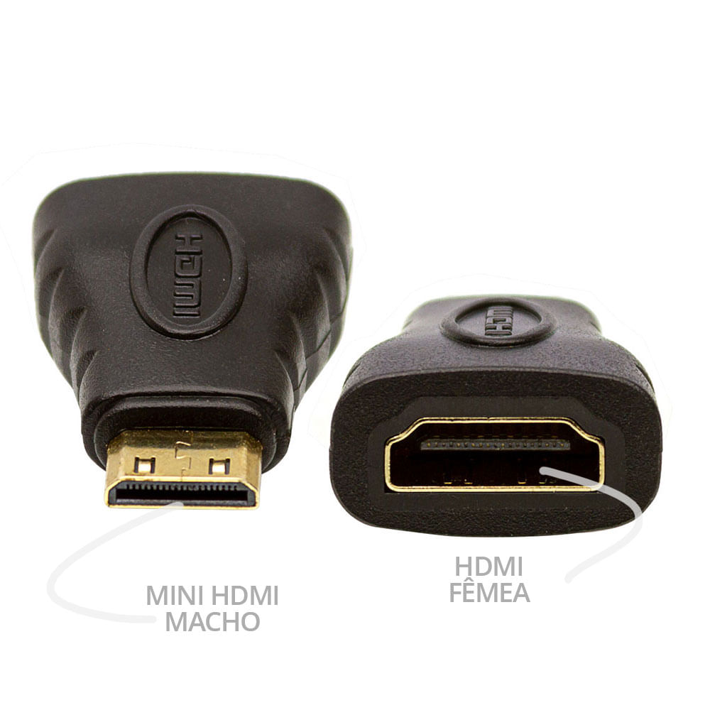 Adaptador HDMI Fêmea para Mini HDMI - Macho - Imagem 5