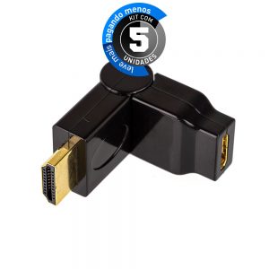 Adaptador Mini HDMI para HDMI 90°/180° Graus - Kit com 5