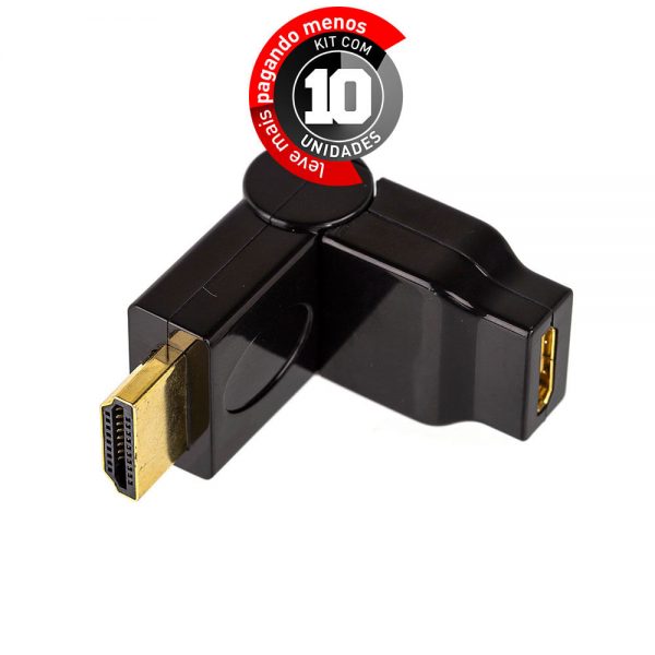 Adaptador Mini HDMI para HDMI 90°/180° Graus - Kit com 10