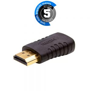Adaptador HDMI Para Mini HDMI - Kit com 5