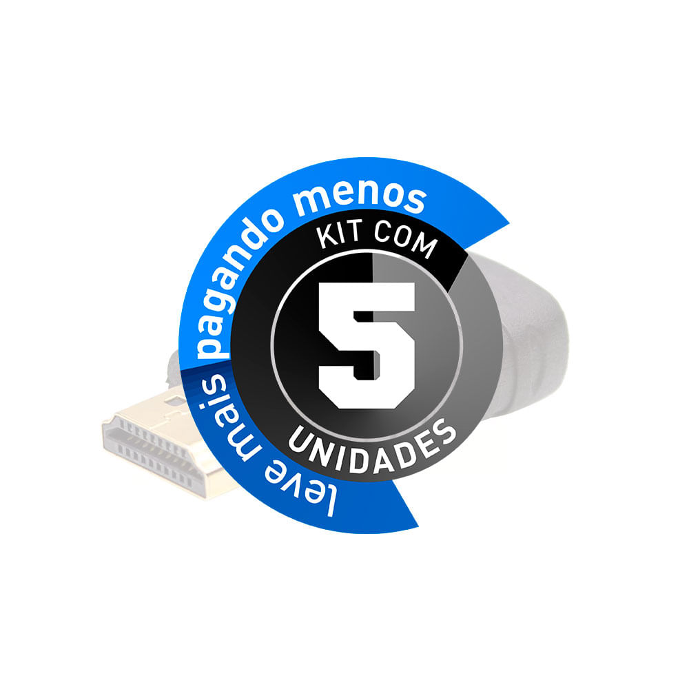 Adaptador HDMI Para Mini HDMI - Kit com 5 - Imagem 2