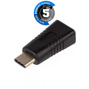 Adaptador Micro USB para USB-C com função OTG - Kit com 5