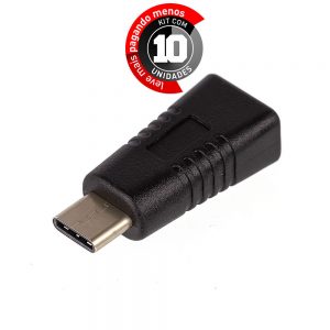 Adaptador Micro USB para USB-C com função OTG - Kit com 10