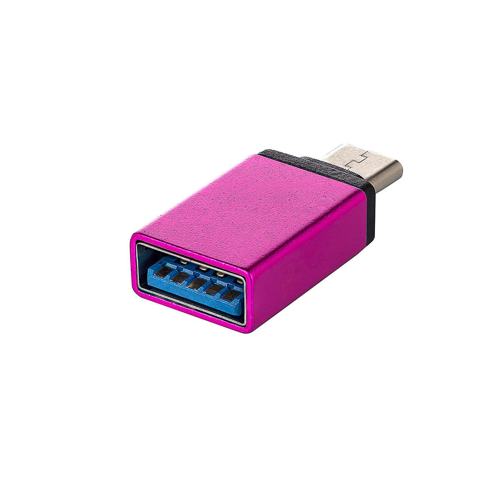 Adaptador USB-C 3.0 com Função OTG - Rosa