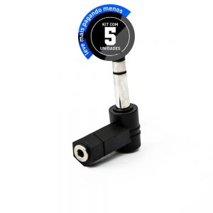Adaptador P2 para P10 90 Graus Estereo - Kit com 5