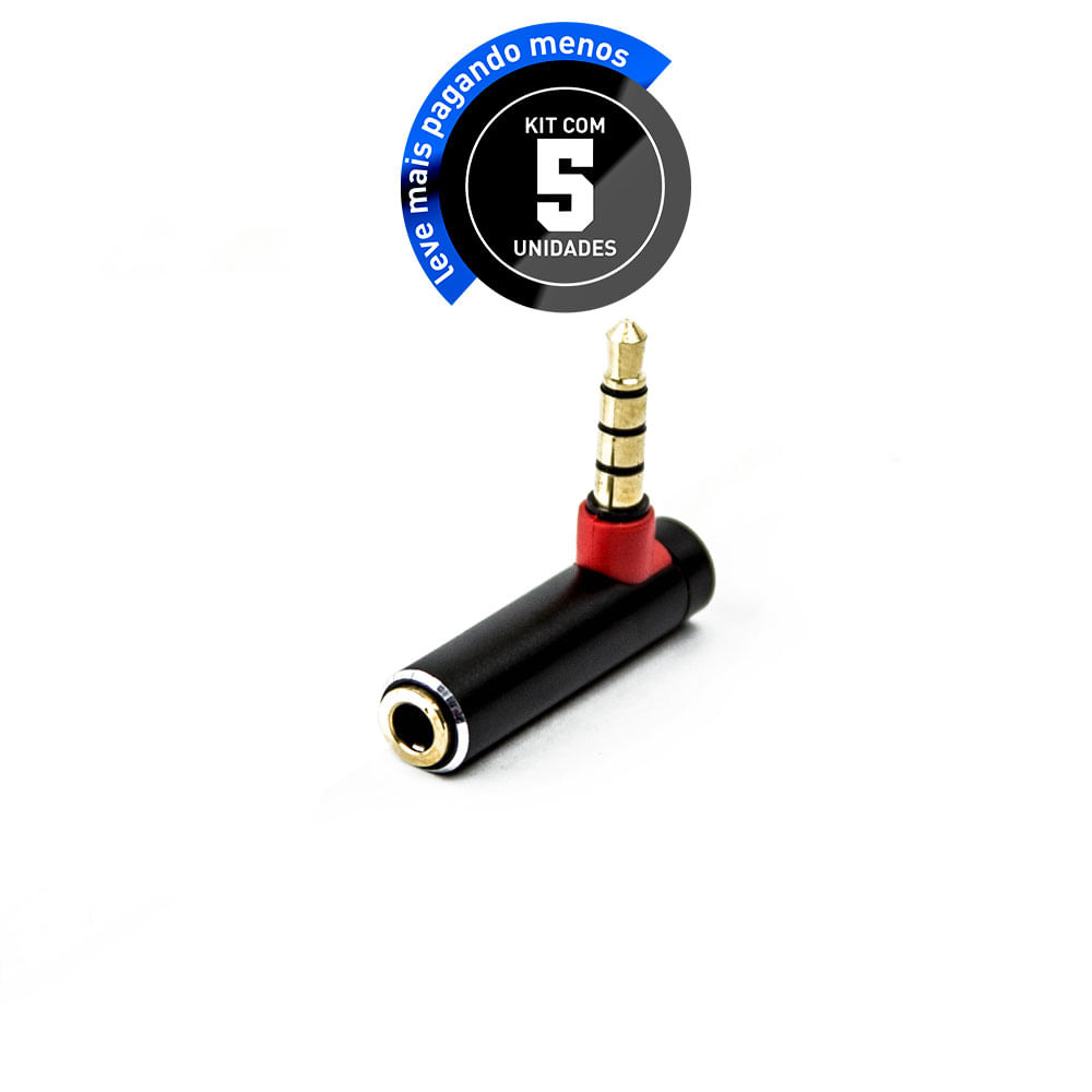 Adaptador P3 Estereo L para Celular - Kit com 5