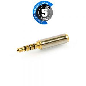 Adaptadores P1 Fêmea Para P2 Macho - Kit com 5