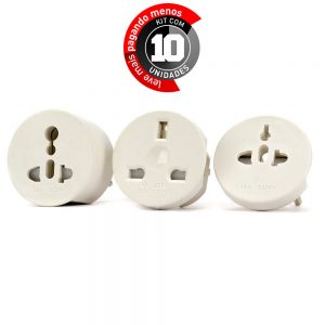 Adaptador Universal de Tomadas 3x1 - 110v 220v - Kit com 10