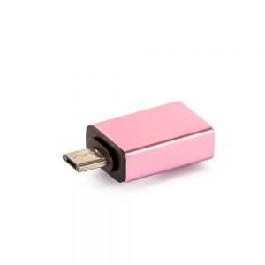 Adaptador USB Android com Função OTG - Rosa