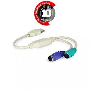Adaptadores USB para PS2 - Kit com 10
