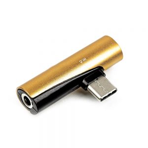 Adaptador USB Tipo-C para Fone Ouvido P2 Dourado