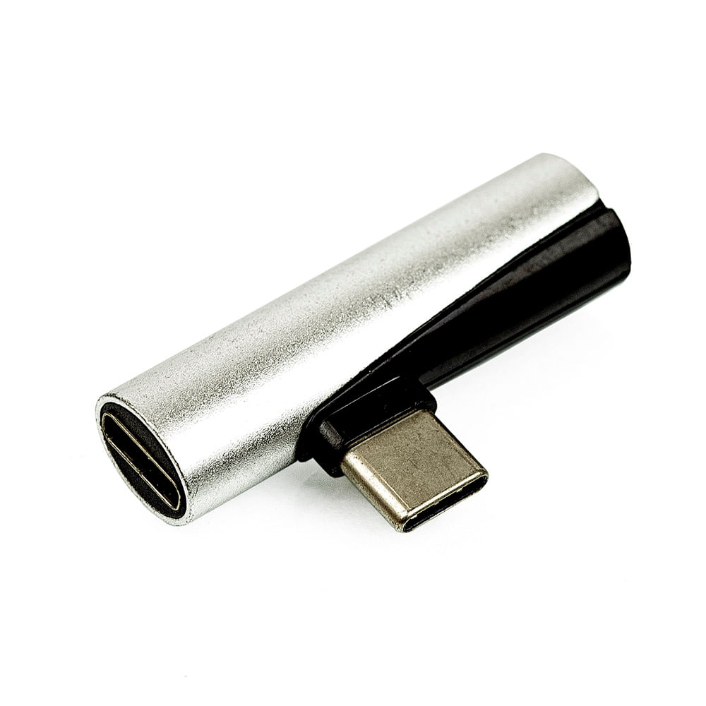 Adaptador USB Tipo-C para Fone Ouvido P2 Prata