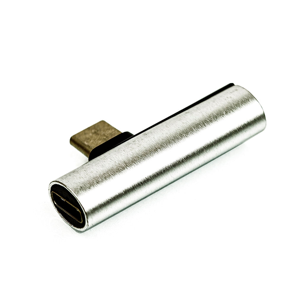Adaptador USB Tipo-C para Fone Ouvido P2 Prata - Imagem 2