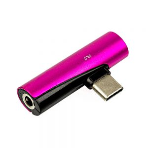 Adaptador USB Tipo-C para Fone Ouvido P2 Rosa