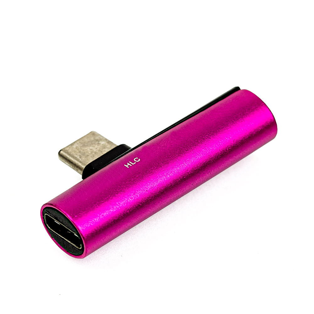 Adaptador USB Tipo-C para Fone Ouvido P2 Rosa - Imagem 2