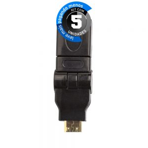 Adaptador Rotativo Mini HDMI para HDMI - Kit com 5