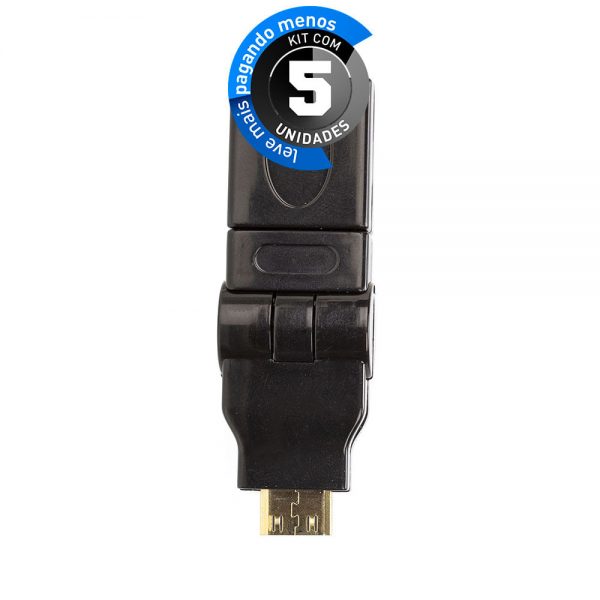 Adaptador Rotativo Mini HDMI para HDMI - Kit com 5