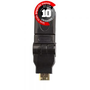 Adaptador Rotativo Mini HDMI para HDMI - Kit com 10