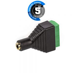 Adpatador Borne P2 fêmea 4 Vias - Kit com 5