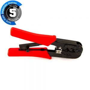 Alicates de Crimpar RJ45 com Catraca - Kit com 5
