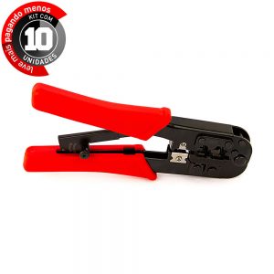Alicates de Crimpar RJ45 com Catraca - Kit com 10