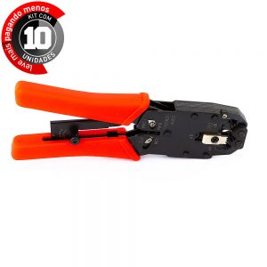 Alicates de Crimpar RJ45 Profissional Vermelho - Kit com 10