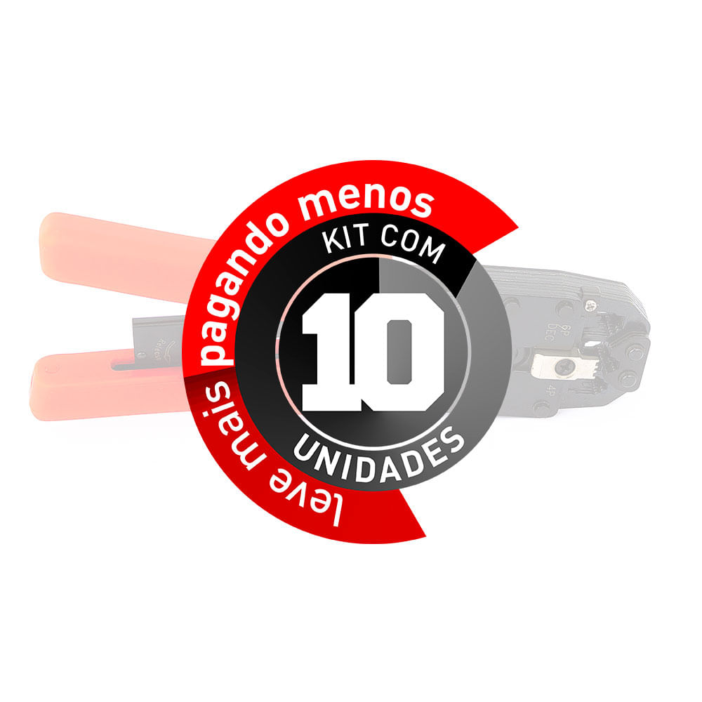 Alicates de Crimpar RJ45 Profissional Vermelho - Kit com 10 - Imagem 2
