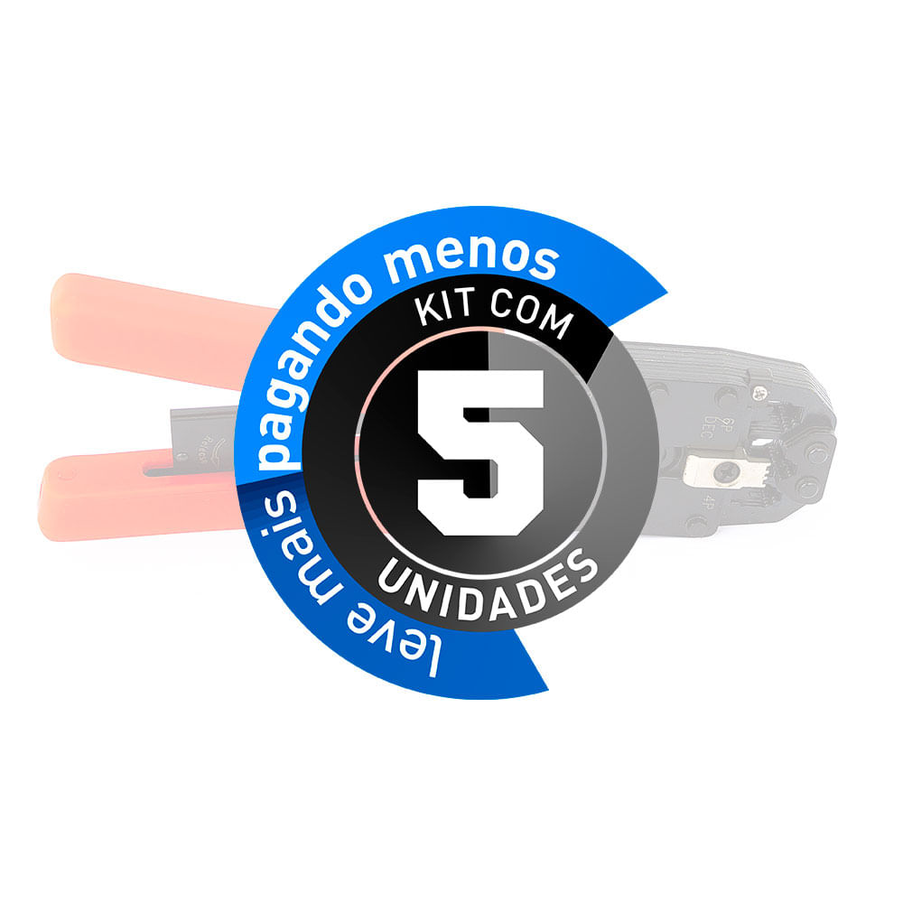 Alicates de Crimpar RJ45 Profissional Vermelho - Kit com 5 - Imagem 2