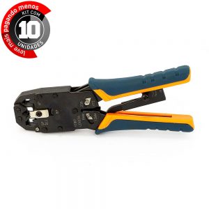 Alicates para Crimpar RJ45 Profissional Azul - Kit com 10